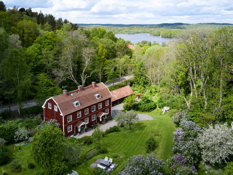 A Pretty Red and White House in Rural Sweden