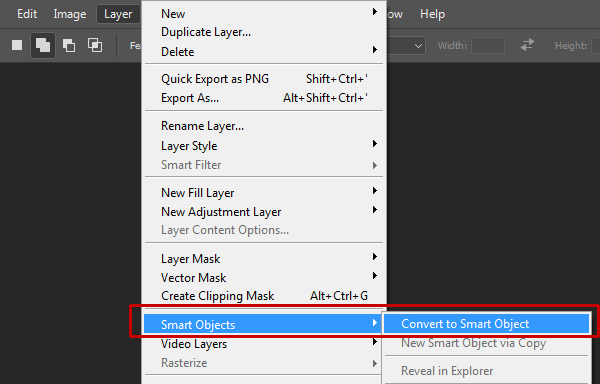 Convert to Smart Object.