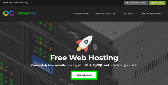 signup for free web hosting account