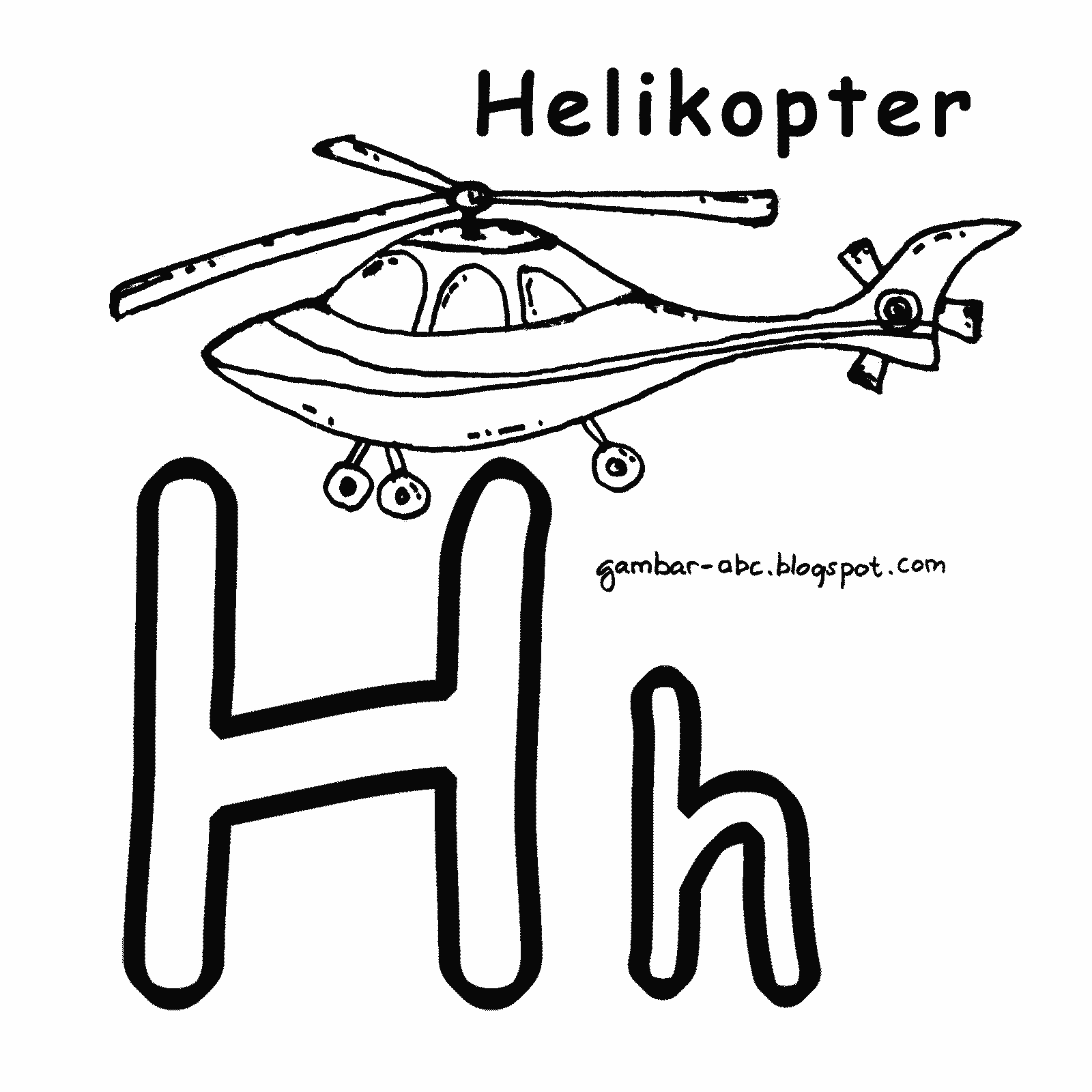 Mewarnai  Huruf  H Gambar  Helikopter Contoh Gambar  Mewarnai 