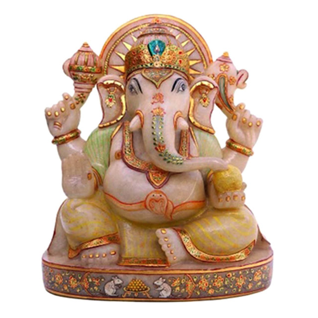 White Jade Ganesha Idol by Velvetcase.com Price Rs 64,979 on Ganesha Chaturthi