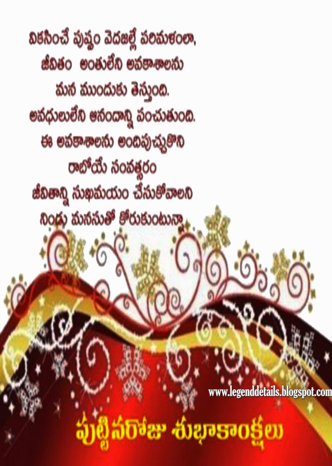 Birth Day Greetings In Telugu Free  Subhakankshalu with 