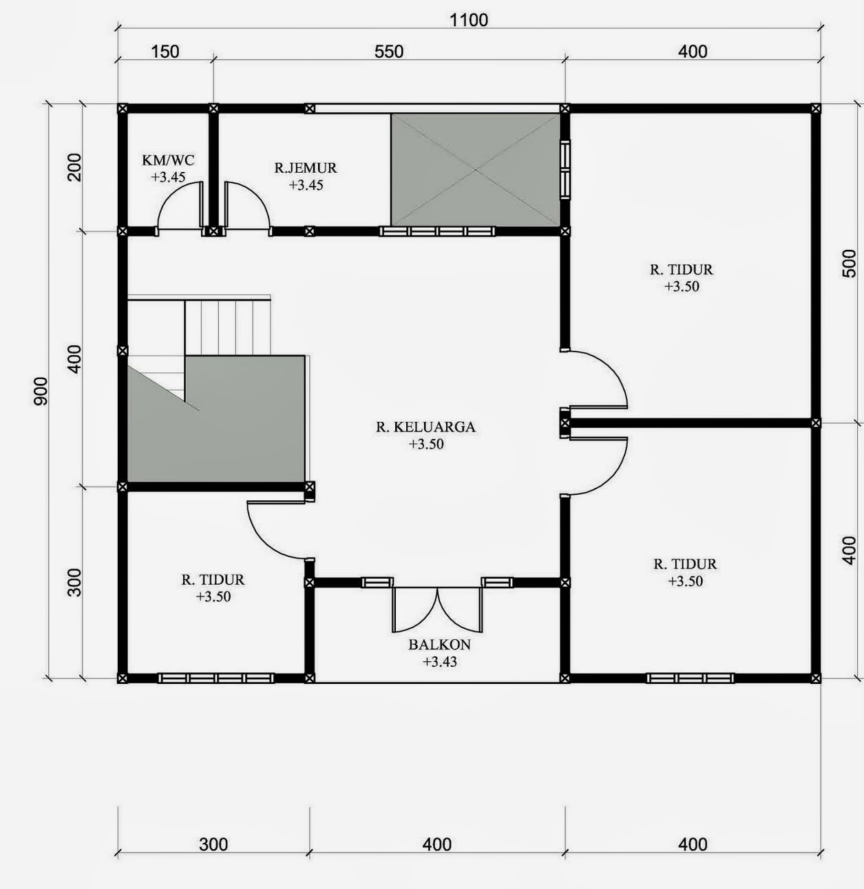  Denah Rumah 4 Kamar Tidur 1 Mushola 2019 