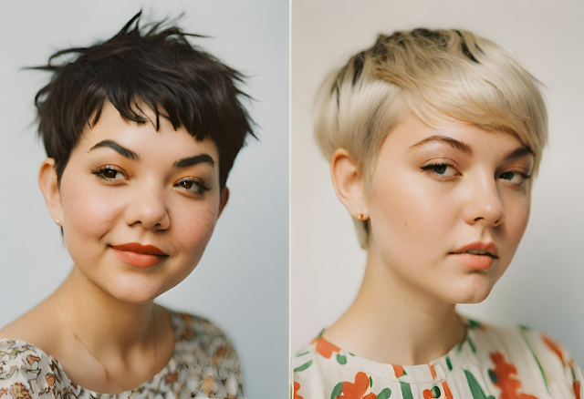 playful pixies: short haircuts for round big faces