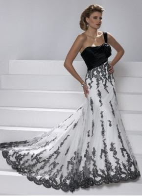 Black  White Wedding Dresses on Black And White Lace Wedding Dress Jpg