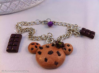 Kawaii cute Rilakkuma Chocolate chip Cookie with Chocolate Bars bracelet