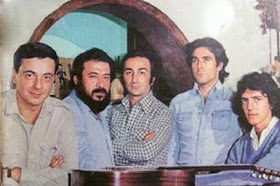 Los Huanca Hua en 1979: Emilio Martínez, Pedro Farías Gómez, Raúl Tomás, Juan Juncales, José María Iriondo (desde la izq)