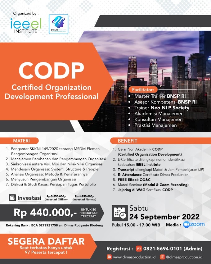 WA.0821-5694-0101 | Certified Organization Development Professional (CODP) 24 September 2022