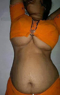 Aunty Without Saree Show Hot Blouse Navel Photos