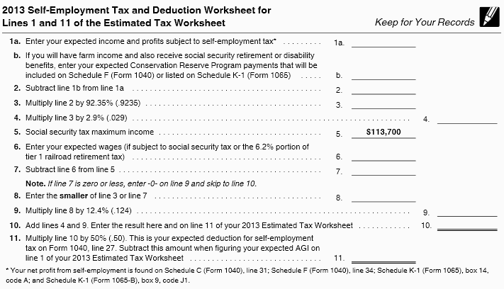 See where it has the typed in amount of $113,700. Then the next    freelance quarterly taxes