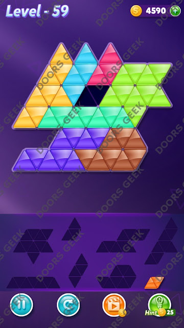 Block! Triangle Puzzle Expert Level 59 Solution, Cheats, Walkthrough for Android, iPhone, iPad and iPod