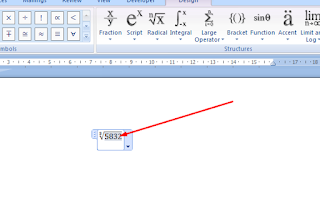 cara menulis akar pangkat di ms word