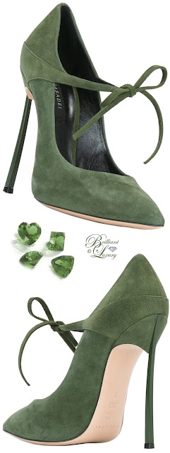 ♦Casadei green suede pumps #pantone #shoes #green #brilliantluxury