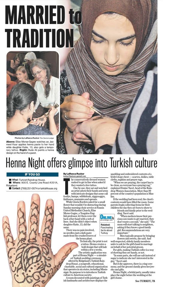 Henna Night a simulated Turkish wedding ceremony was offered this year by 