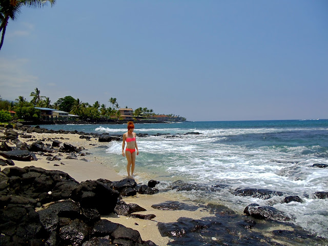 hawaii, kona, beach, ocean, castle kona reef resort, bikini, vacation, sunshine