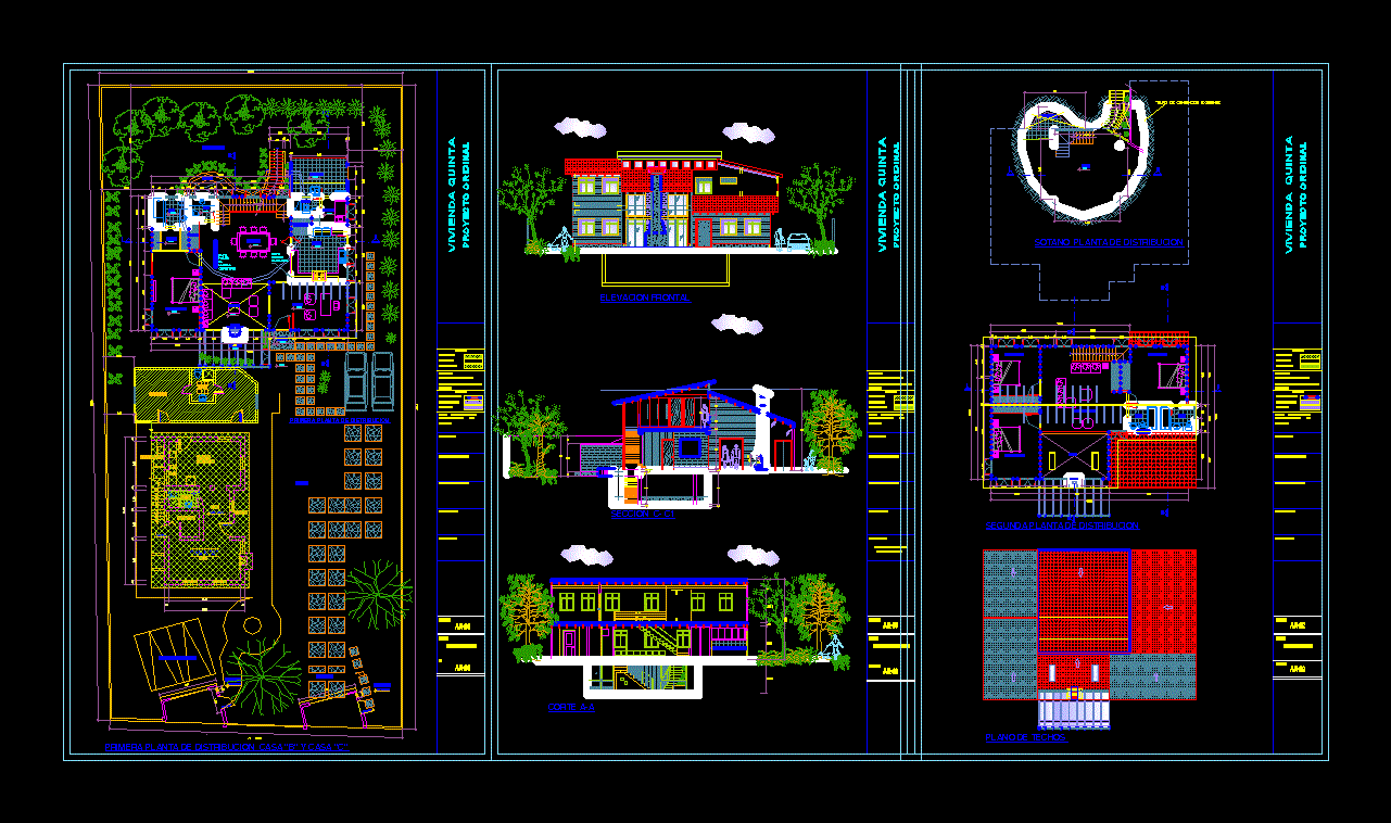  Free  4 Modern  Houses  Design  Dwg  03 Architecture Design  