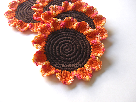 Crochet Coasters Autumn Daisies