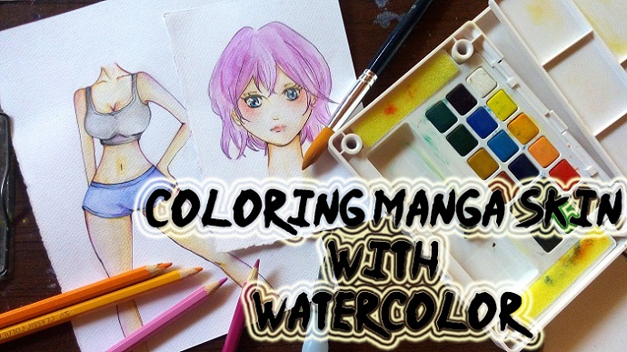 Step mewarnai manga skin dengan watercolor - MAYAGAMI