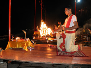 Aarti ceremony along the Ganga in Varanasi, India