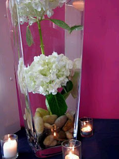Decoracion con Flores Sumergidas Blancas, Centros de Mesa, parte 1