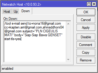 Membuat Notifikasi Email Mikrotik