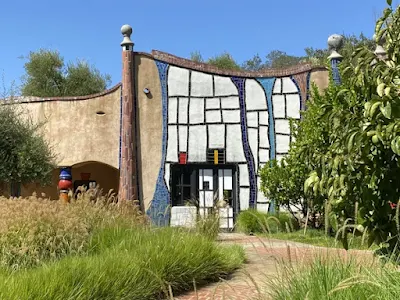 entrance to Barrel Room at Quixote Winery in Napa, California