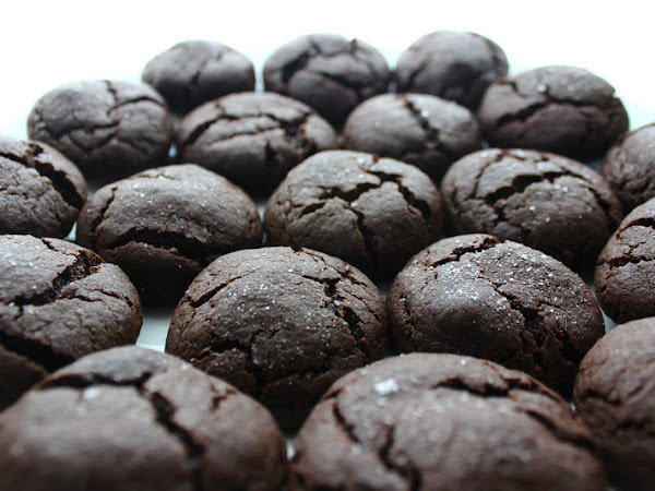 Dark Chocolate Cake Batter Cookies with Sea Salt