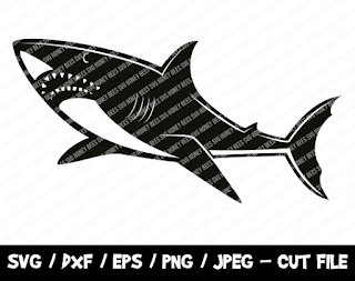 Shark SVG, Shark Cut File, Paw Svg, Instant Download, File For Cricut & Silhouette, EPS, Fish Prints Dxf, Vinyl Cutting File