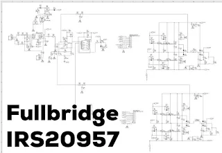 Schematic Full-bridge IRS20957 Class-D Amplifier