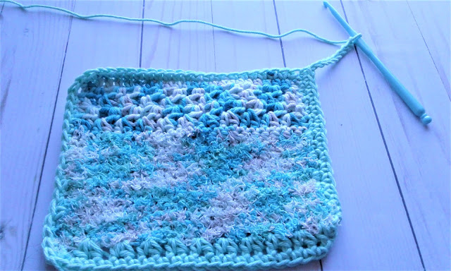 crochet hanging loop on dishcloth