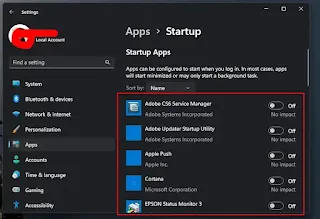 Mematikan Aplikasi Startup Windows 11