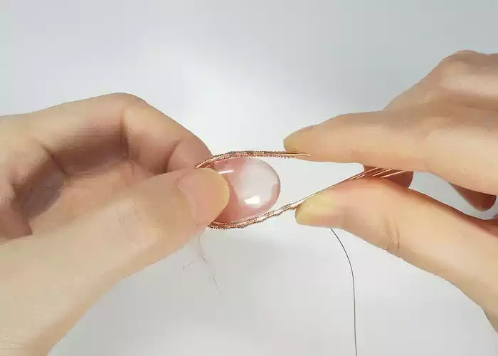 ツリーオブライフのワイヤーラップペンダント step6・枠を作る