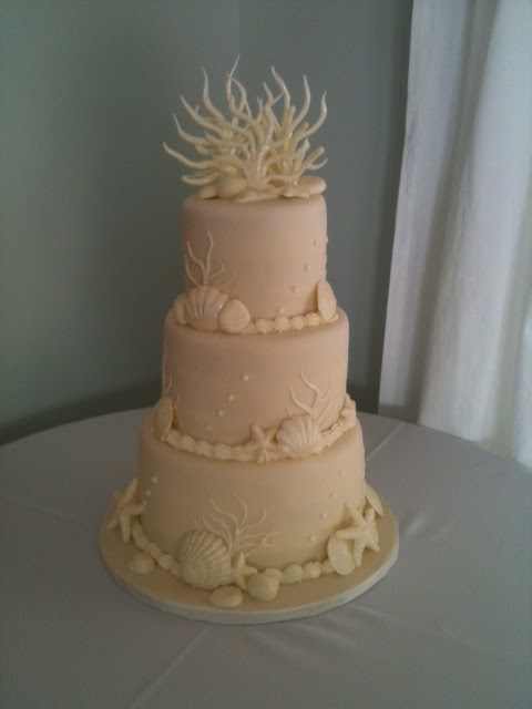 This is my second beach theme wedding cake The cake is French Vanilla 