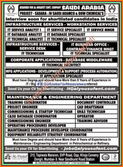 SADARA Project KSA Job vacancies