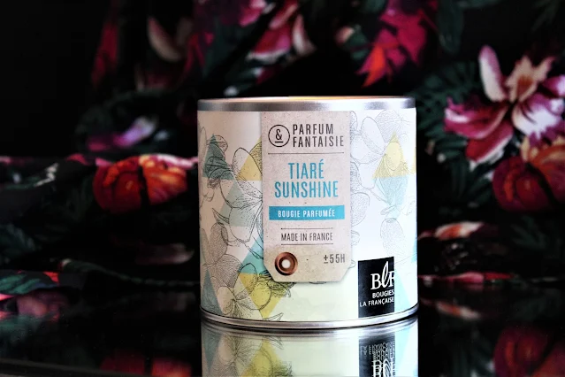 bougies la française fleur de tiaré avis, bougie monoï, bougie parfumée cire végétale, bougie française, bougies parfumées haut de gamme, tiaré sunshine bougie la française, bougies blf avis, avis bougies la française