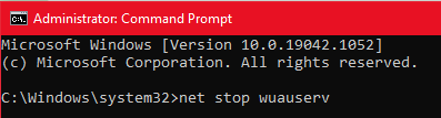 net stop wuauserv