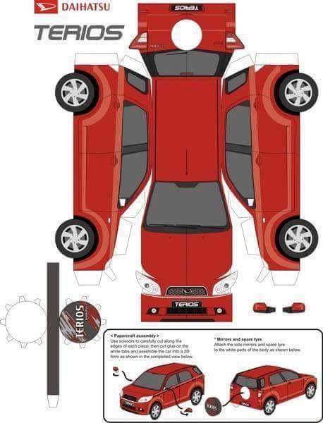 Pelbagai Model Kereta Mainan Kertas  Aktiviti Menarik 