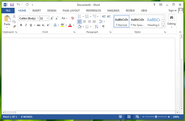 MS OFFICE 2013 Screenshot