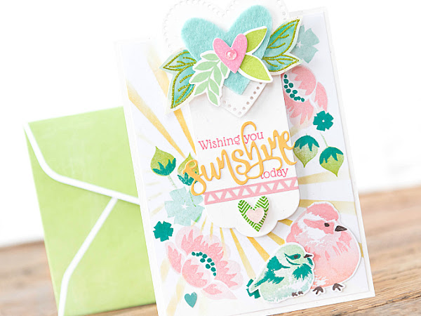 Wishing You Sunshine - Papertrey Ink Brushed Birds and an Exciting Announcement!