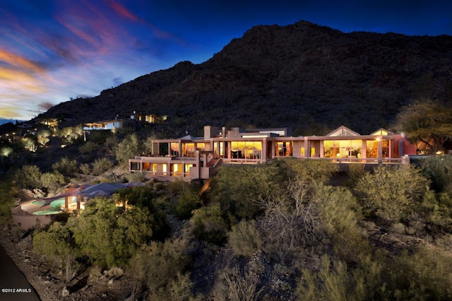 Modern desert house built on the hill