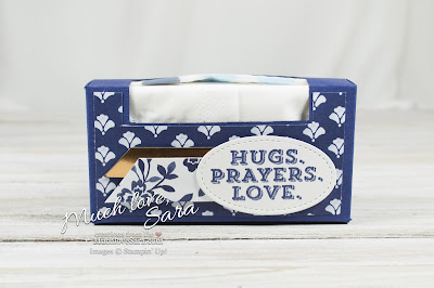 Floral Boutique Flourish Pocket Tissue Pack Box | Elegant Navy and White Handmade Packaging