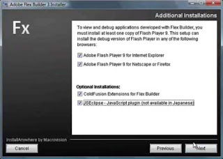 Flex Builder3 Installer Wizard - Additional Installations