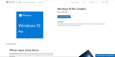 Harga Lisensi Windows 10 Pro Original Dari Microsoft