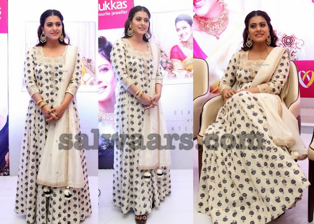 Kajol Off White Printed Salwar