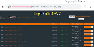 Tampilan Shell Backdoor - Upload Sukses