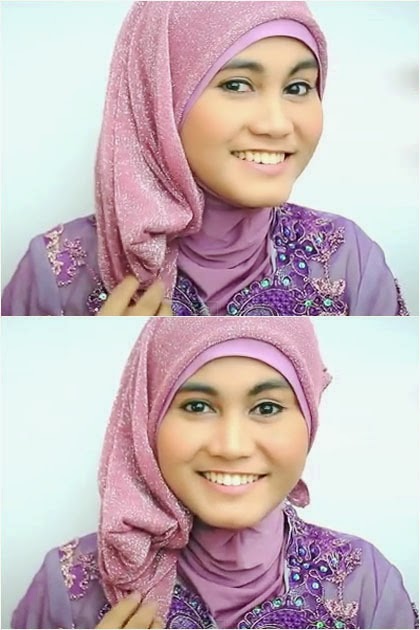 Tutorial Hijab Gliter Dengan Kebaya Cara Memakai Jilbab  New Style 