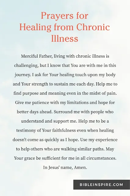 A comforting prayer for healing from chronic illness, an example of powerful prayers for blessings that provide strength and hope for a long-term health journey.