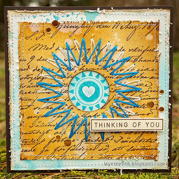 Layers of ink - Stitched Circle Card Tutorial by Anna-Karin Evaldsson.
