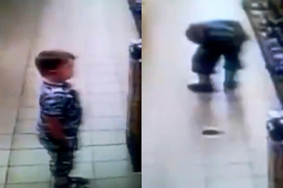 A child took an impressively stealthy poo in the middle of a supermarket   