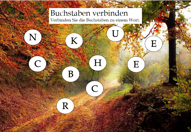 Buchstaben verbinden - Herbst in PDF-Format zum ausdrucken